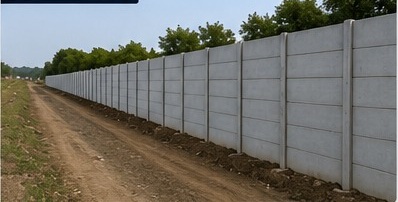 Precast boundary wall completed view